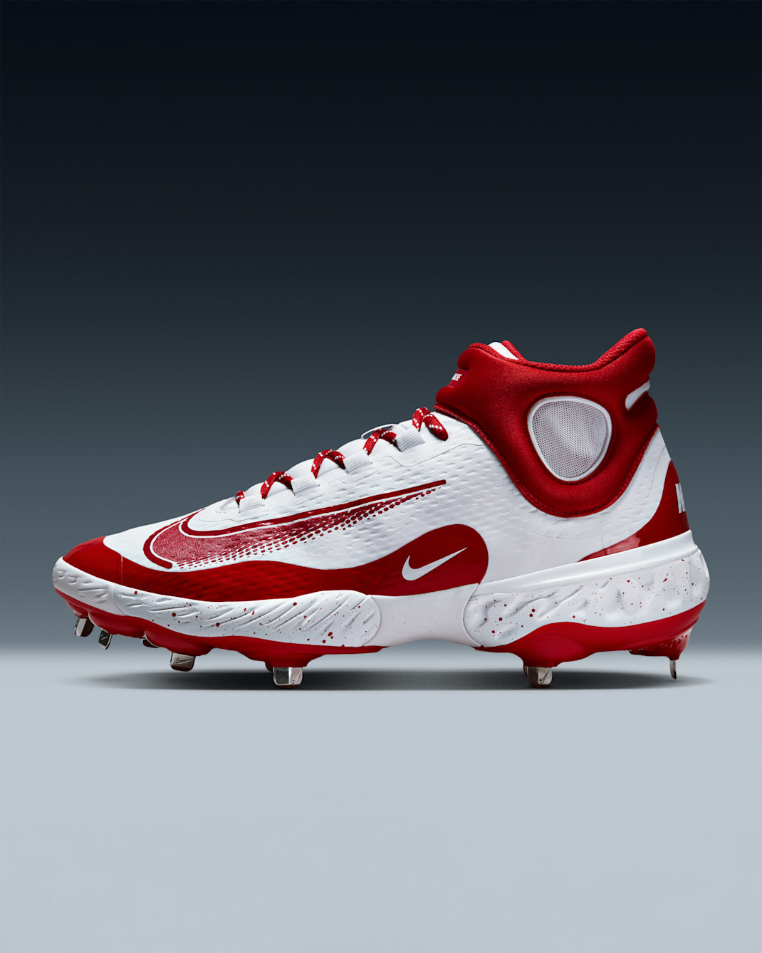 Calzado de béisbol para hombre Nike Alpha Huarache Elite 4 Mid - Blanco/Rojo universitario