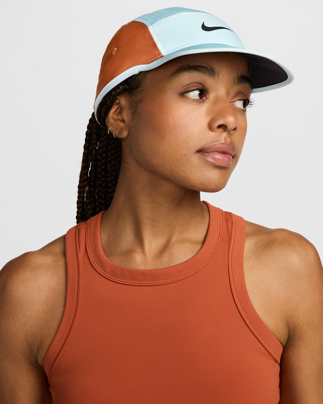 Nike Fly Dri-FIT Unstructured Swoosh Cap - Denim Turquoise/Glacier Blue/Dark Russet/Black