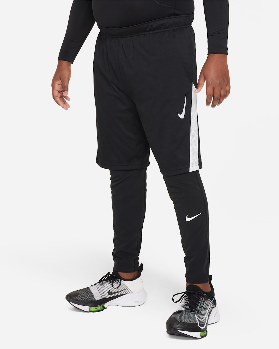 Nike Pro Big Kids' (Boys') Tights (Extended Size) - Black/Black/White