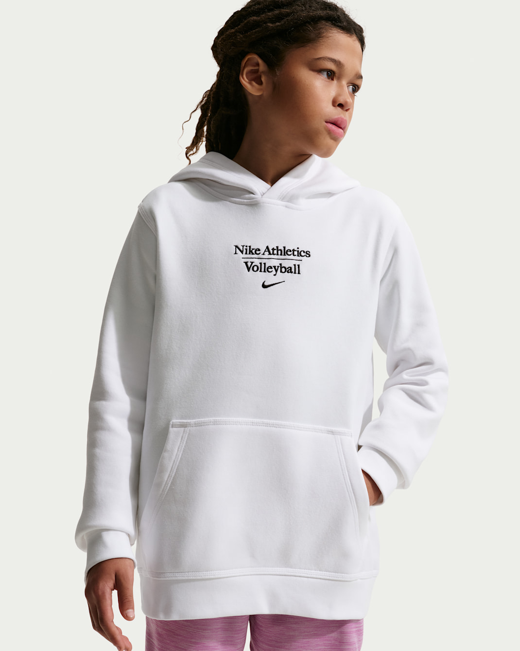 Nike Big Kids' Volleyball Pullover Hoodie - White/Black/Black