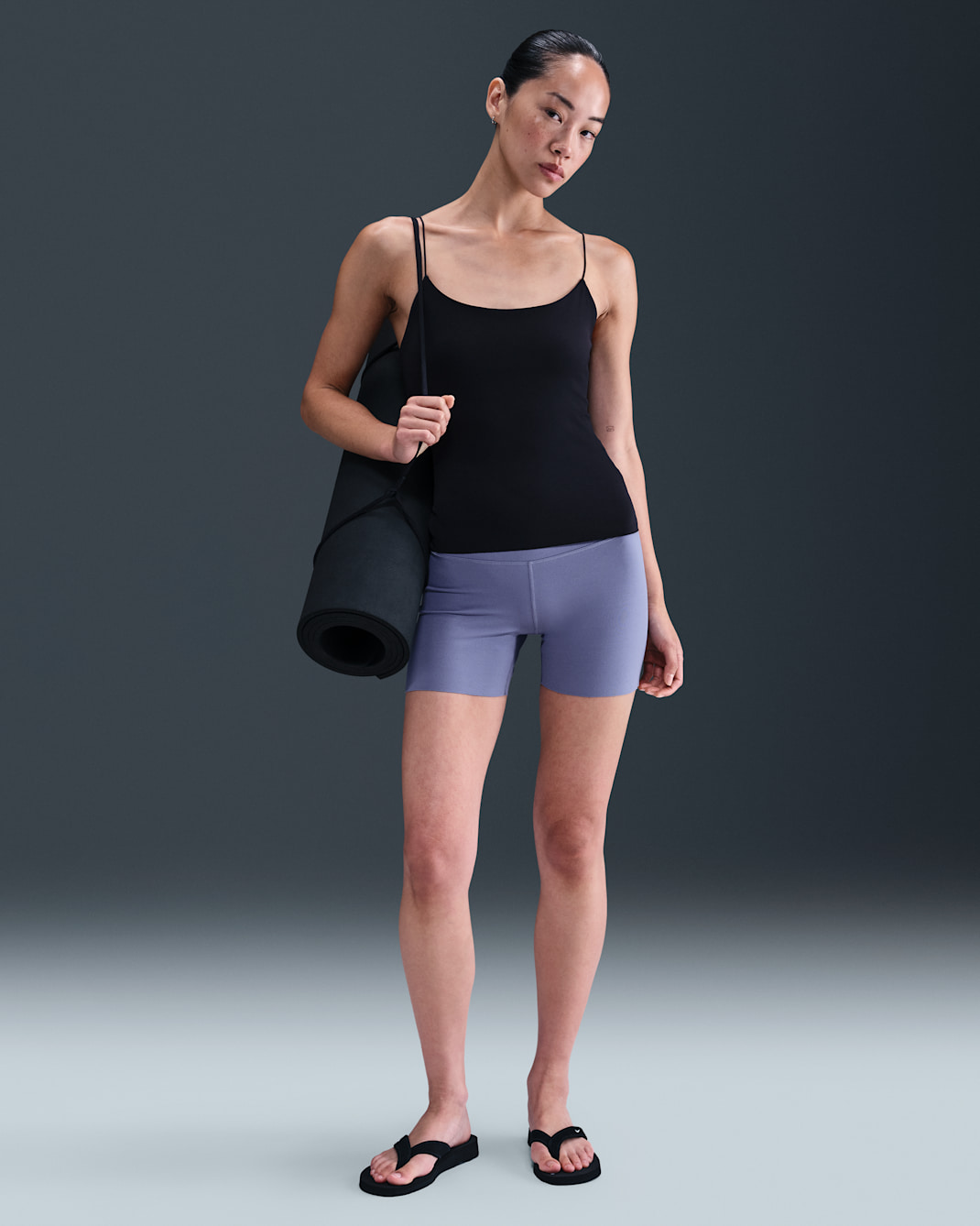 나이키 젠비 여성 하이웨이스트 5인치 바이커 쇼츠 - 월드 인디고/블랙