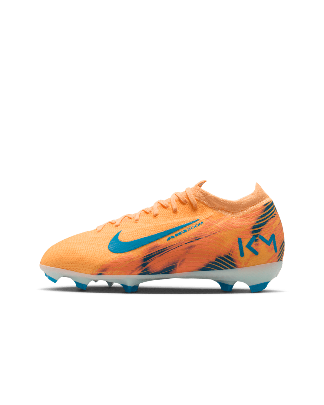 Nike Jr. Mercurial Vapor 16 Pro "Kylian Mbappé" Big Kids' Firm-Ground Low-Top Soccer Cleats - Melon Tint/Igloo/Neo Turquoise