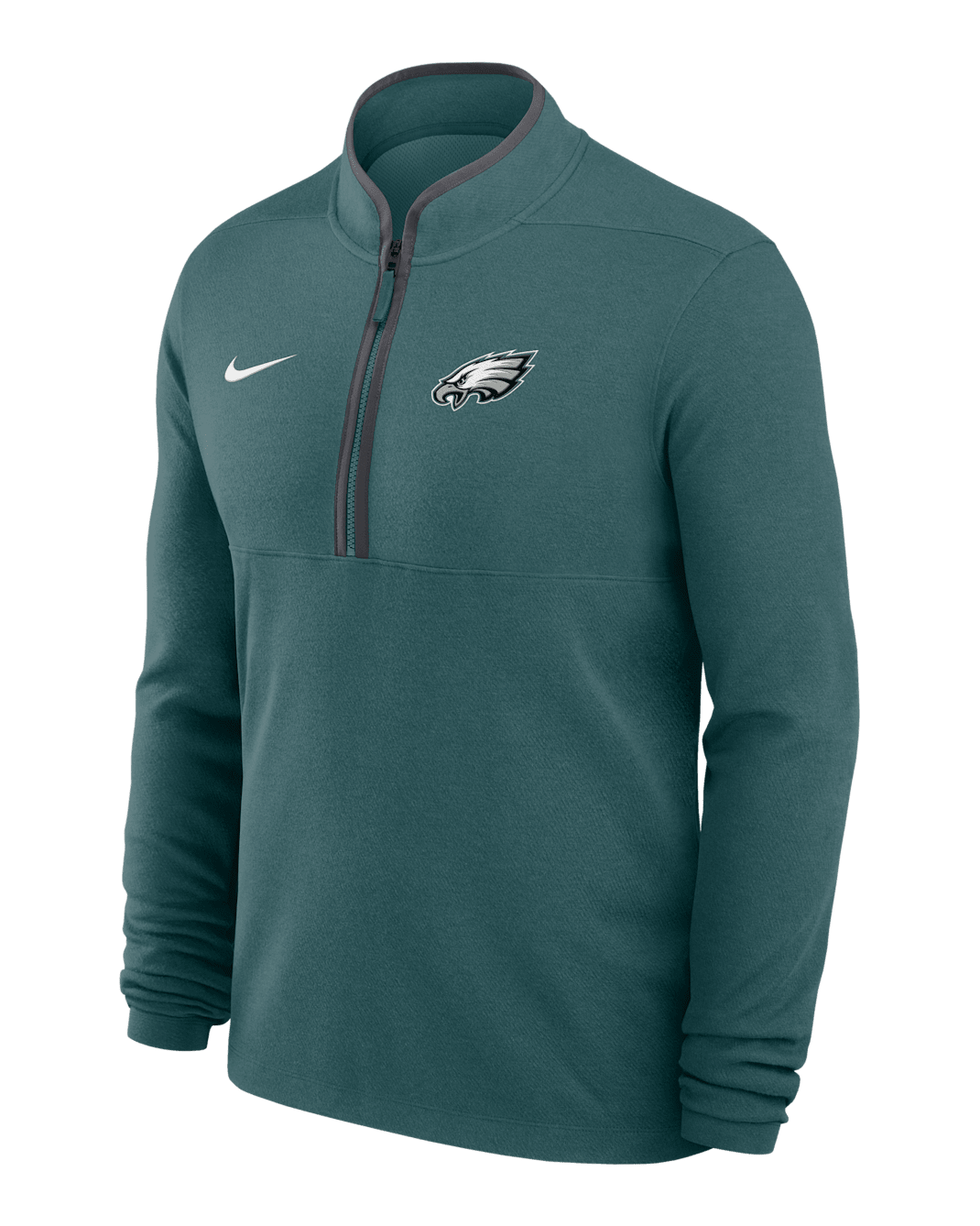 Philadelphia Eagles Logo Victory Men's Nike Dri-FIT NFL 1/2-Zip Long-Sleeve Top - Teal