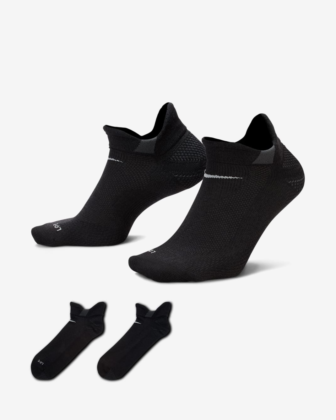 Nike Running No-Show Wool Socks (1 Pair) - Black/Dark Smoke Grey/Light Smoke Grey