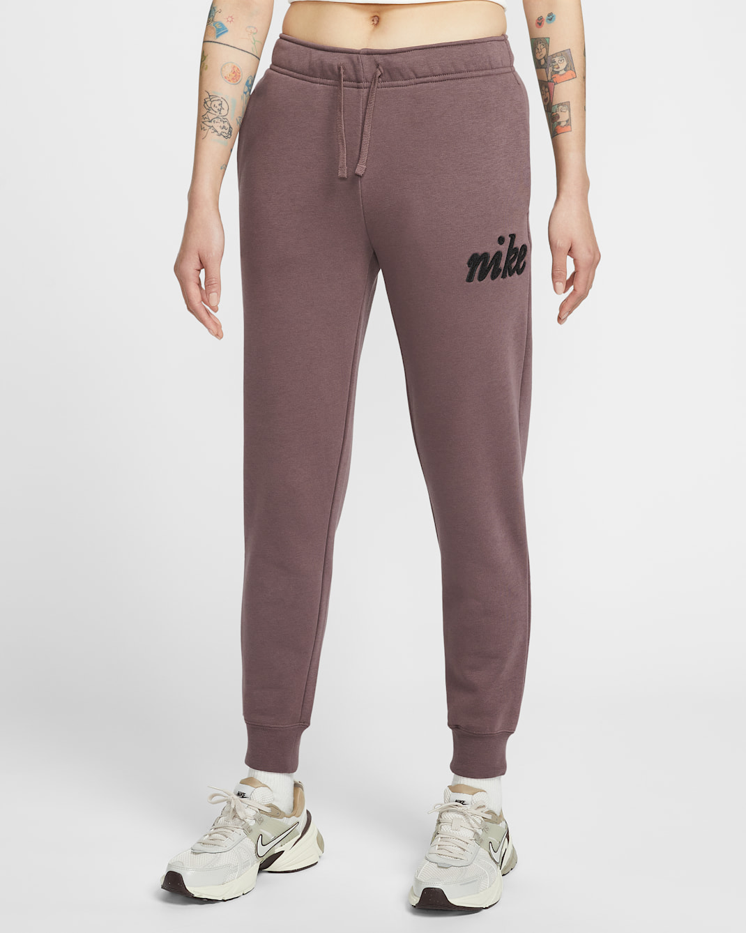 Nike Sportswear Club Fleece Women's Mid-Rise Tracksuit Bottoms - Tattoo/Off-Noir
