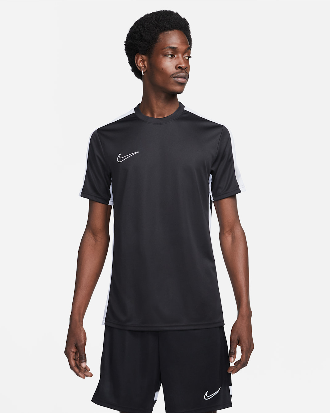 Nike Academy Men's Dri-FIT Short-Sleeve Soccer Top - Black/White/White