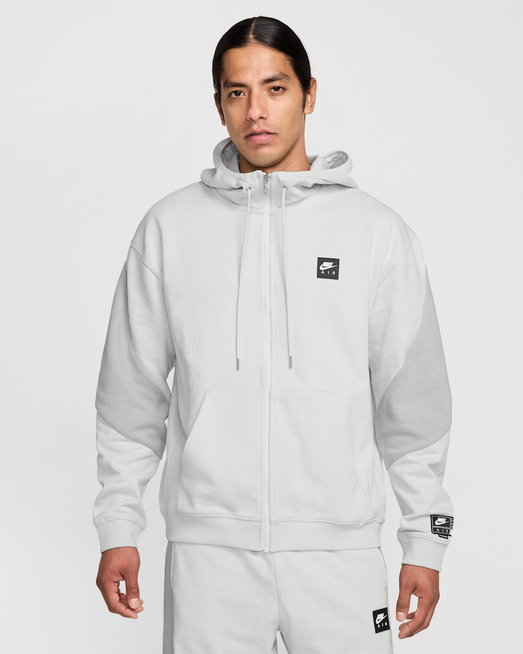 Sudadera con gorro de tejido Fleece y cierre completo para hombre Nike Air  - Polvo fotón/Gris humo claro/Hiperroyal