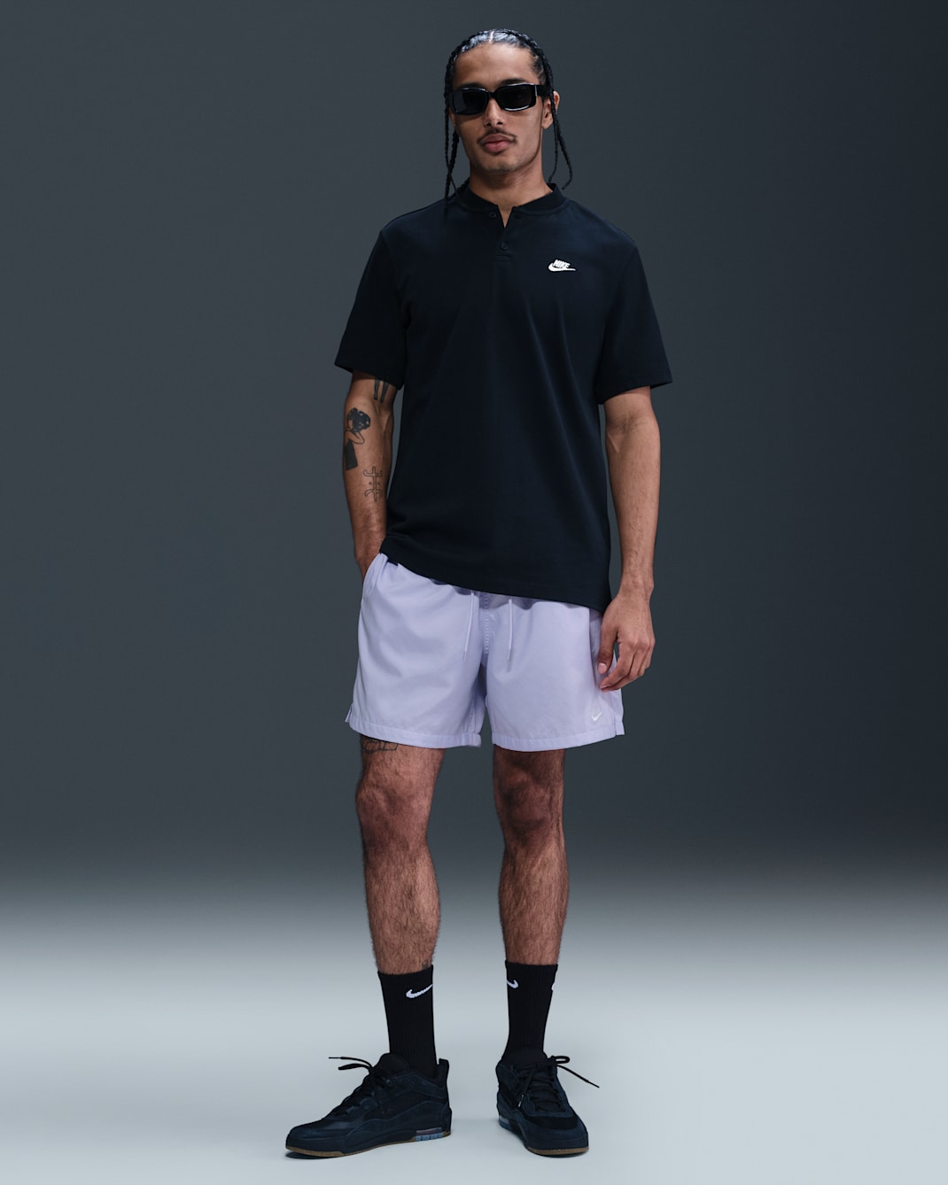 Nike Club Men's Woven Flow Shorts - Amethyst Tint/White