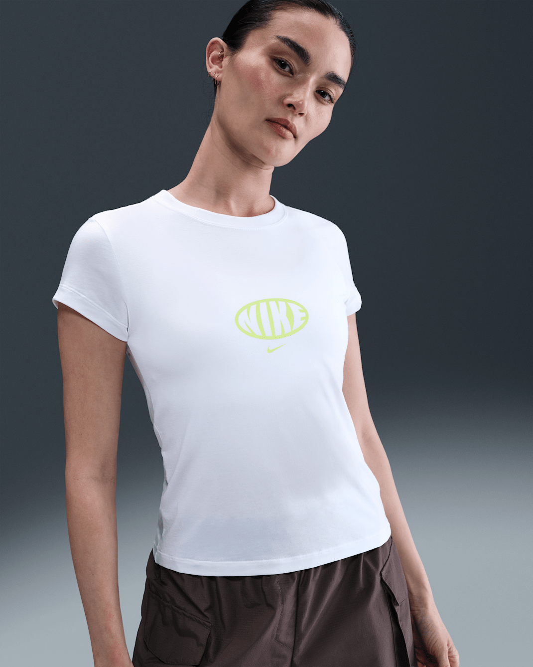 เสื้อยืดผู้หญิง Nike Sportswear Chill Knit - ขาว/Light Lemon Twist/ขาว
