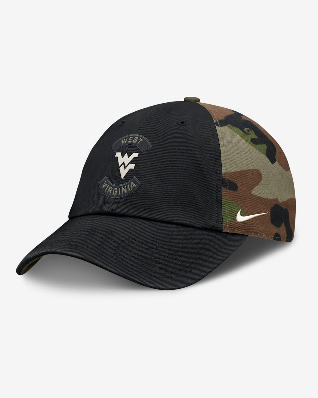 West Virginia 2025 Military Appreciation Club Men's Nike College Adjustable Hat - Camo Green