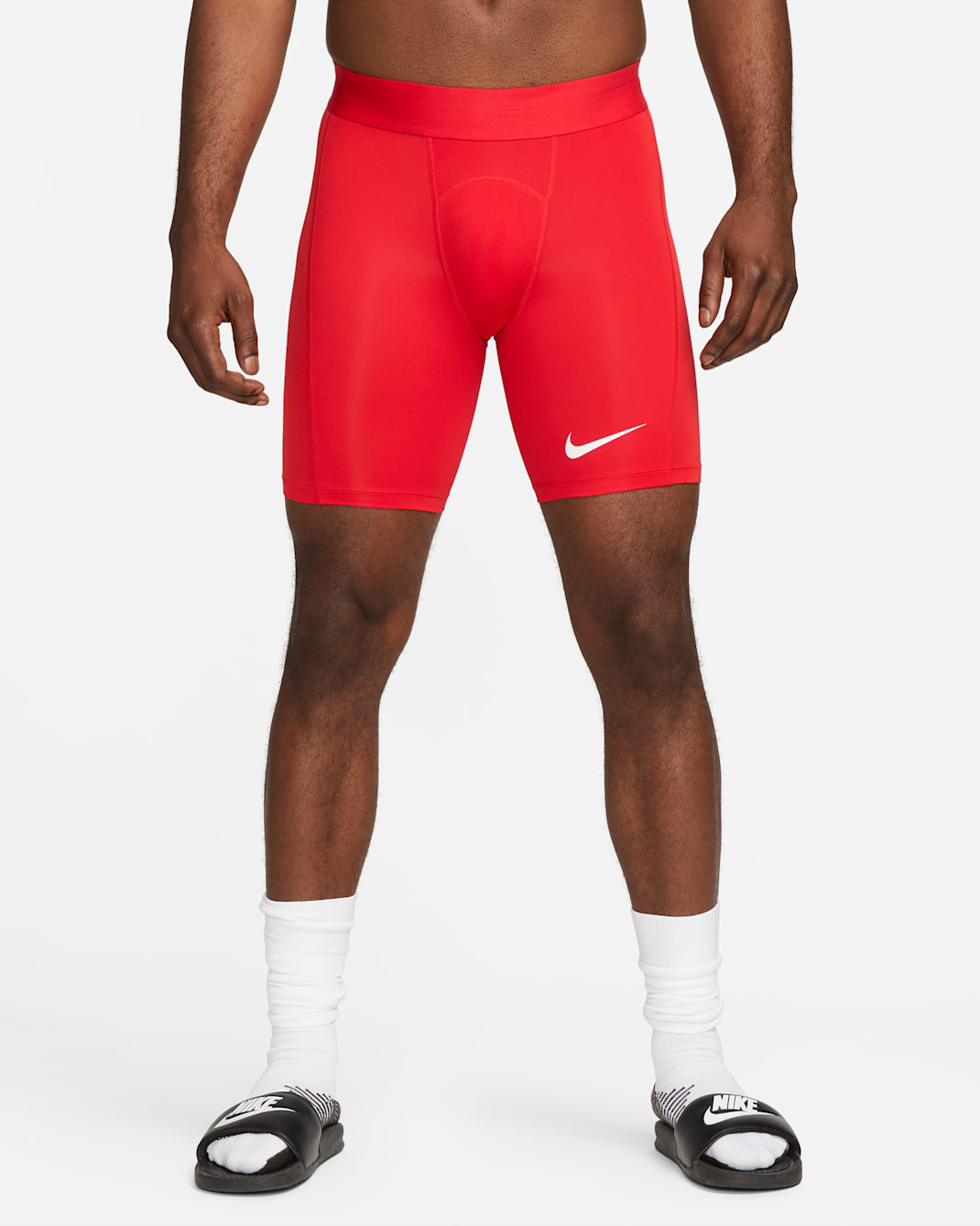 Nike Pro Dri-FIT Strike fotballshorts til herre - University Red/Hvit