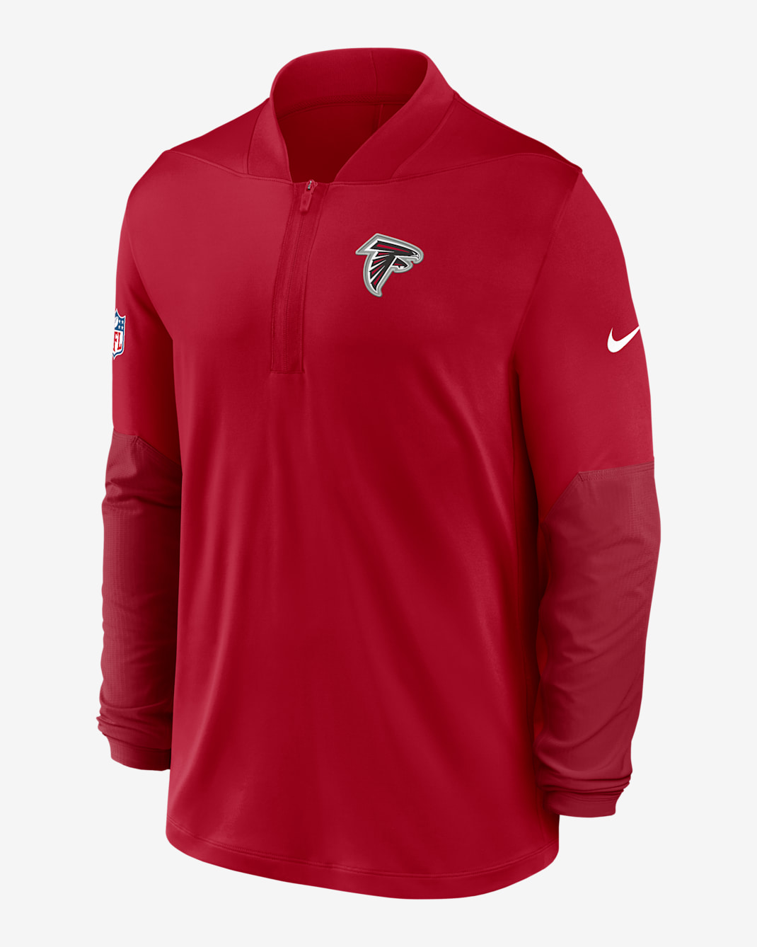 Playera Nike Dri-FIT de la NFL de medio cierre para hombre Atlanta Falcons Feel the Pressure - Rojo