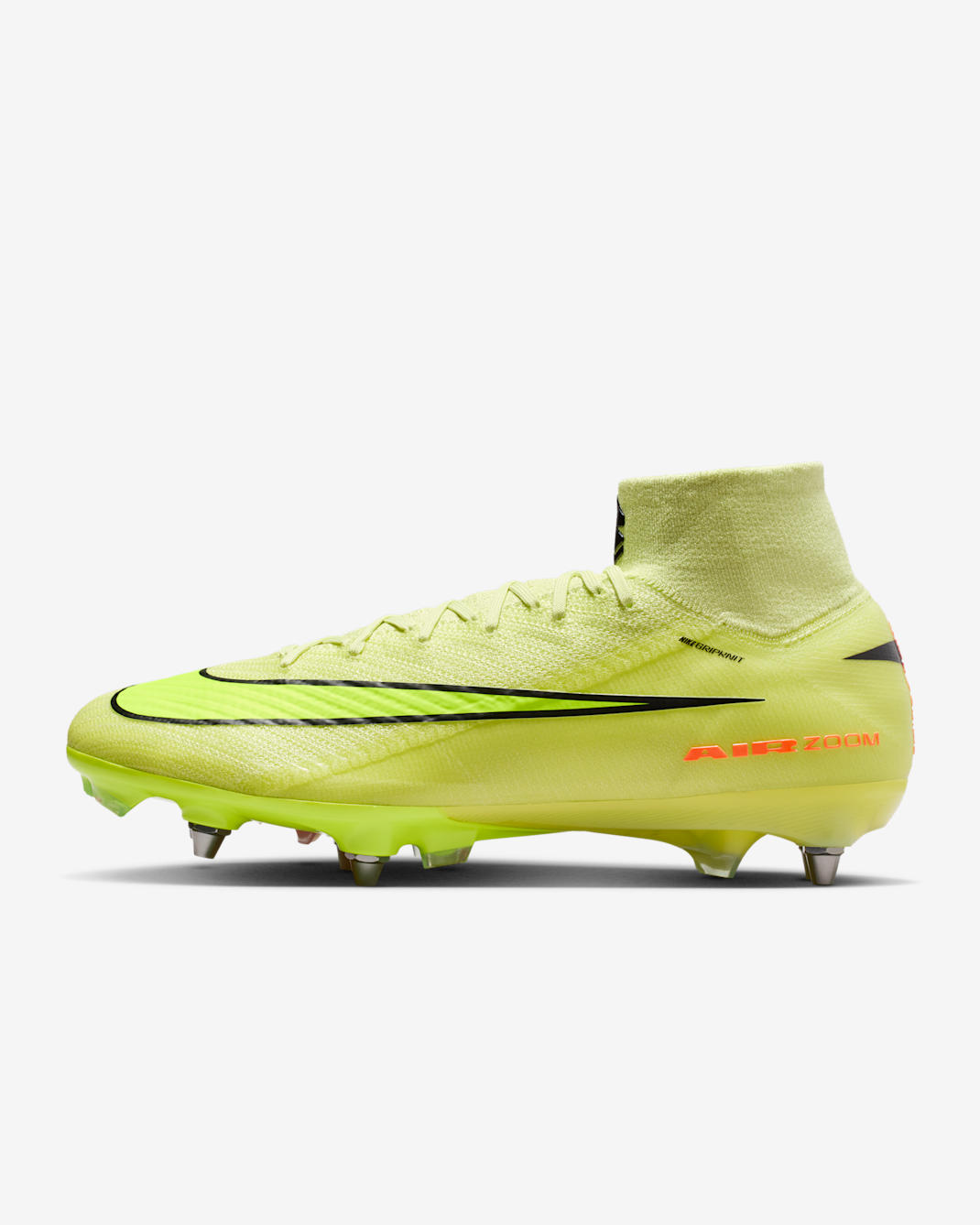 Chuteiras de futebol de cano alto para terreno mole Nike Mercurial Superfly 10 Elite - Limelight/Carmesim Hyper/Volt