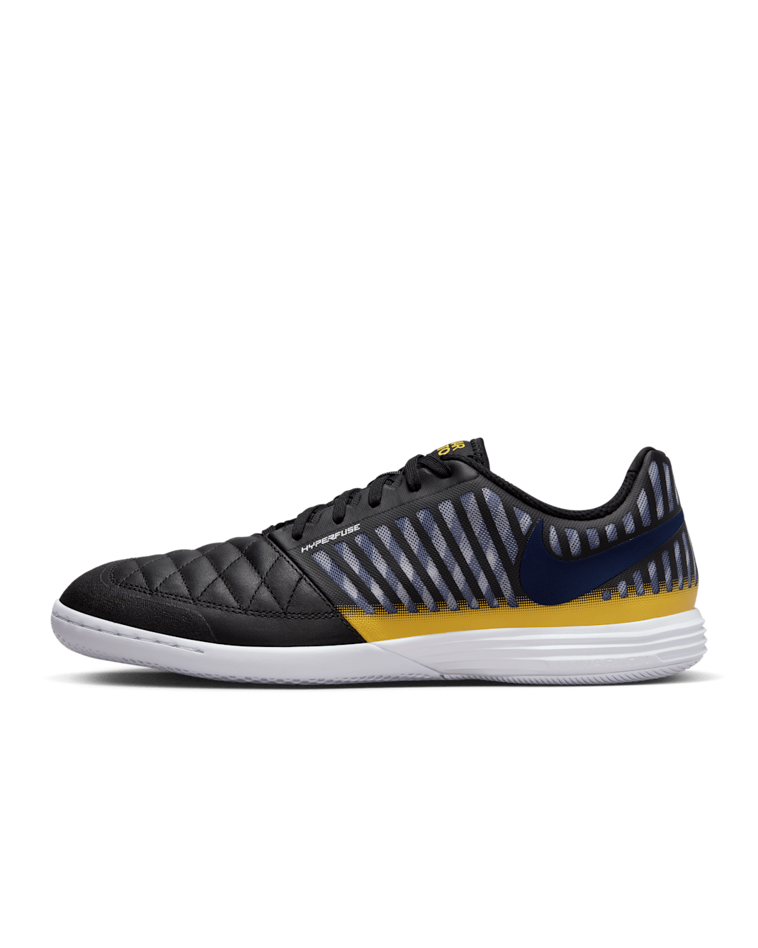 Nike Lunar Gato II Indoor Court Low-Top Football Shoes - Black/Black/Vivid Sulphur/Midnight Navy