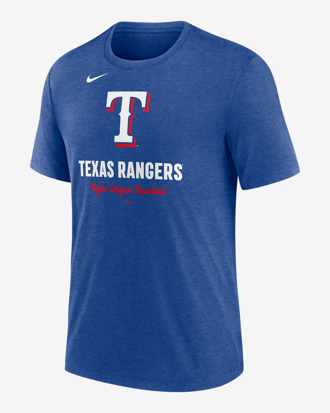 Texas Rangers Logo Men's Nike MLB T-Shirt - Sport Royal Heather