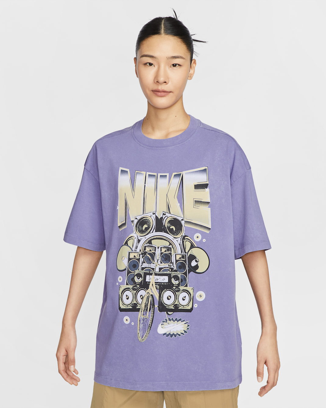 ナイキ スポーツウェア ウィメンズ オーバーサイズド ショートスリーブ Tシャツ - ダスティーアメシスト