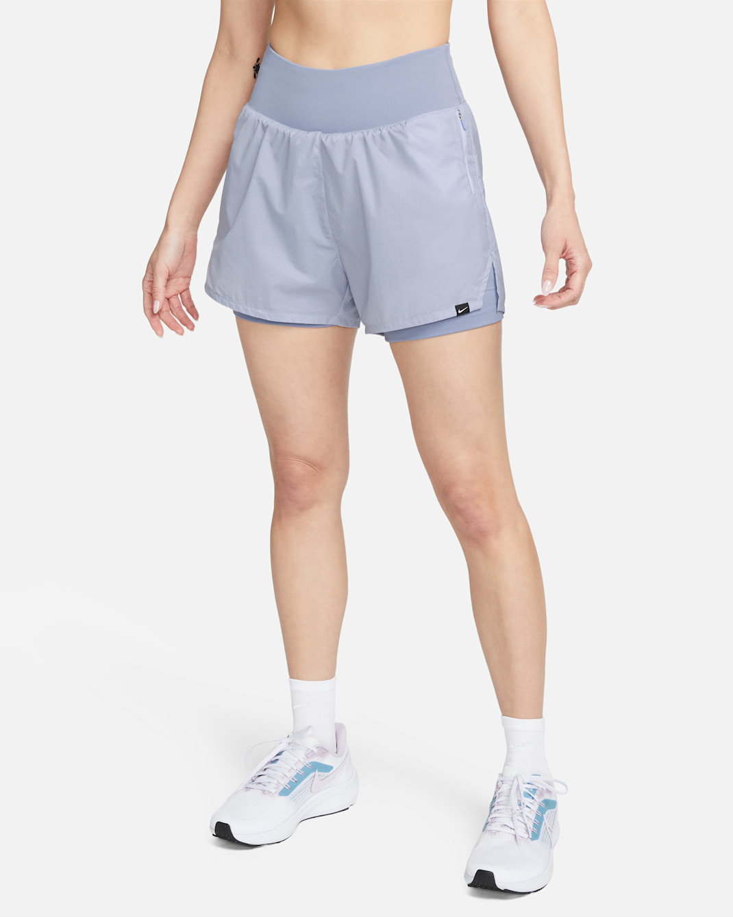 Nike Run Division Women's Mid-Rise 8cm (approx.) 2-in-1 Reflective Design Shorts - Oxygen Purple/Indigo Haze