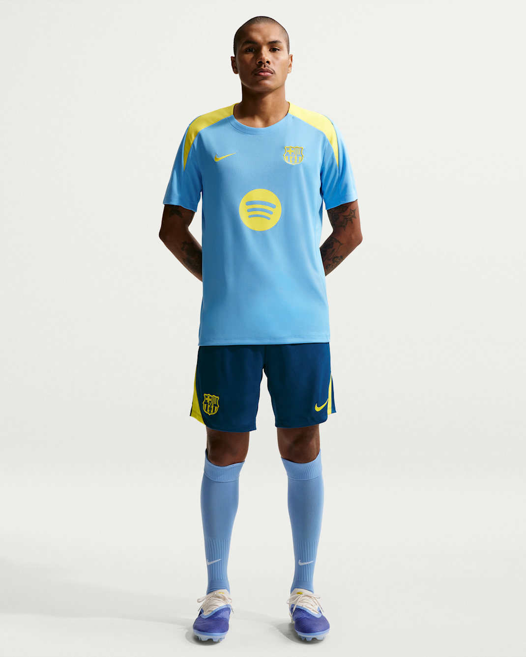 F.C. Barcelona Strike SE Men's Nike Dri-FIT Football Knit Shorts - Gym Blue/Opti Yellow/Opti Yellow