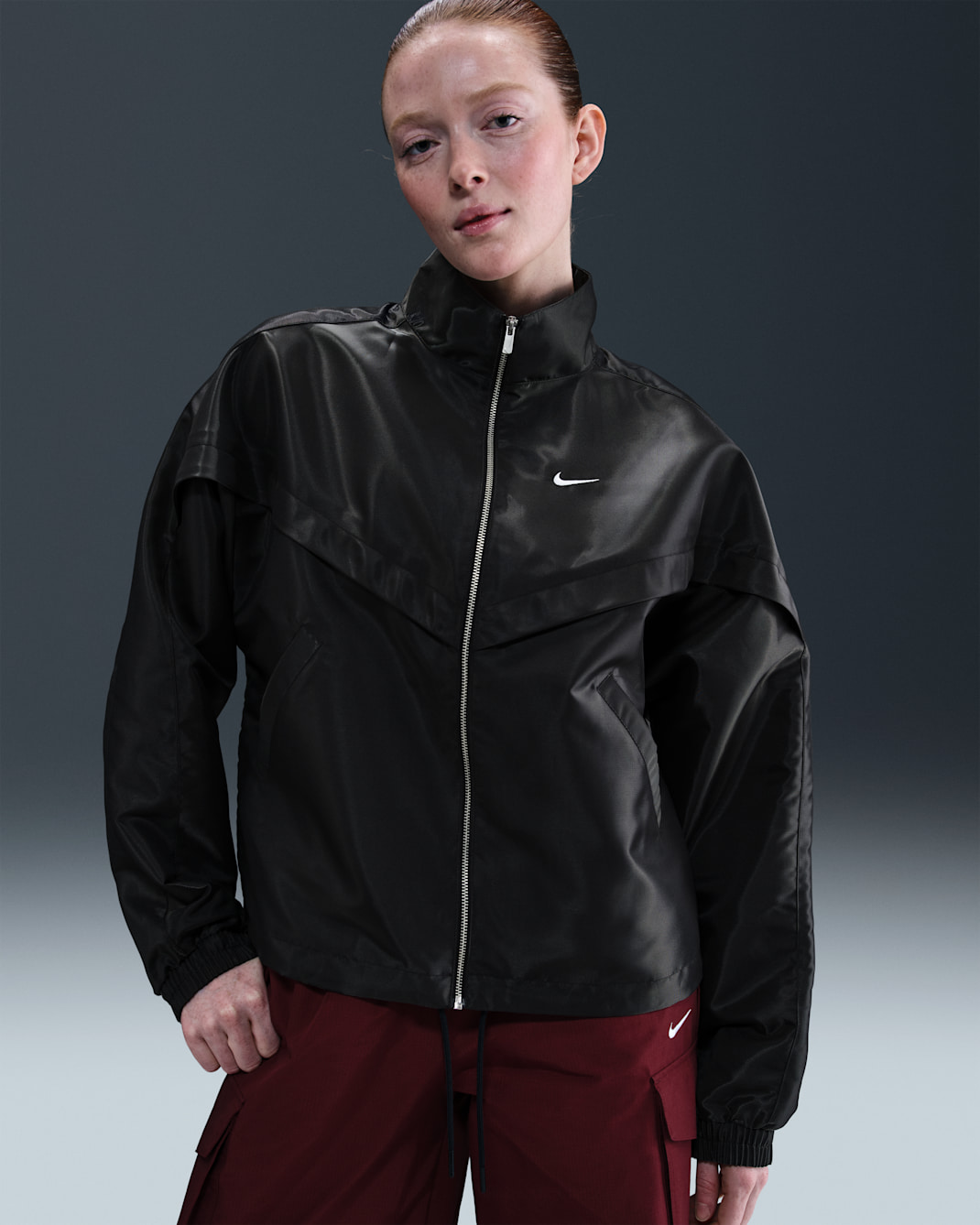 Nike Sportswear Windrunner Women's Shine Jacket - Black/White