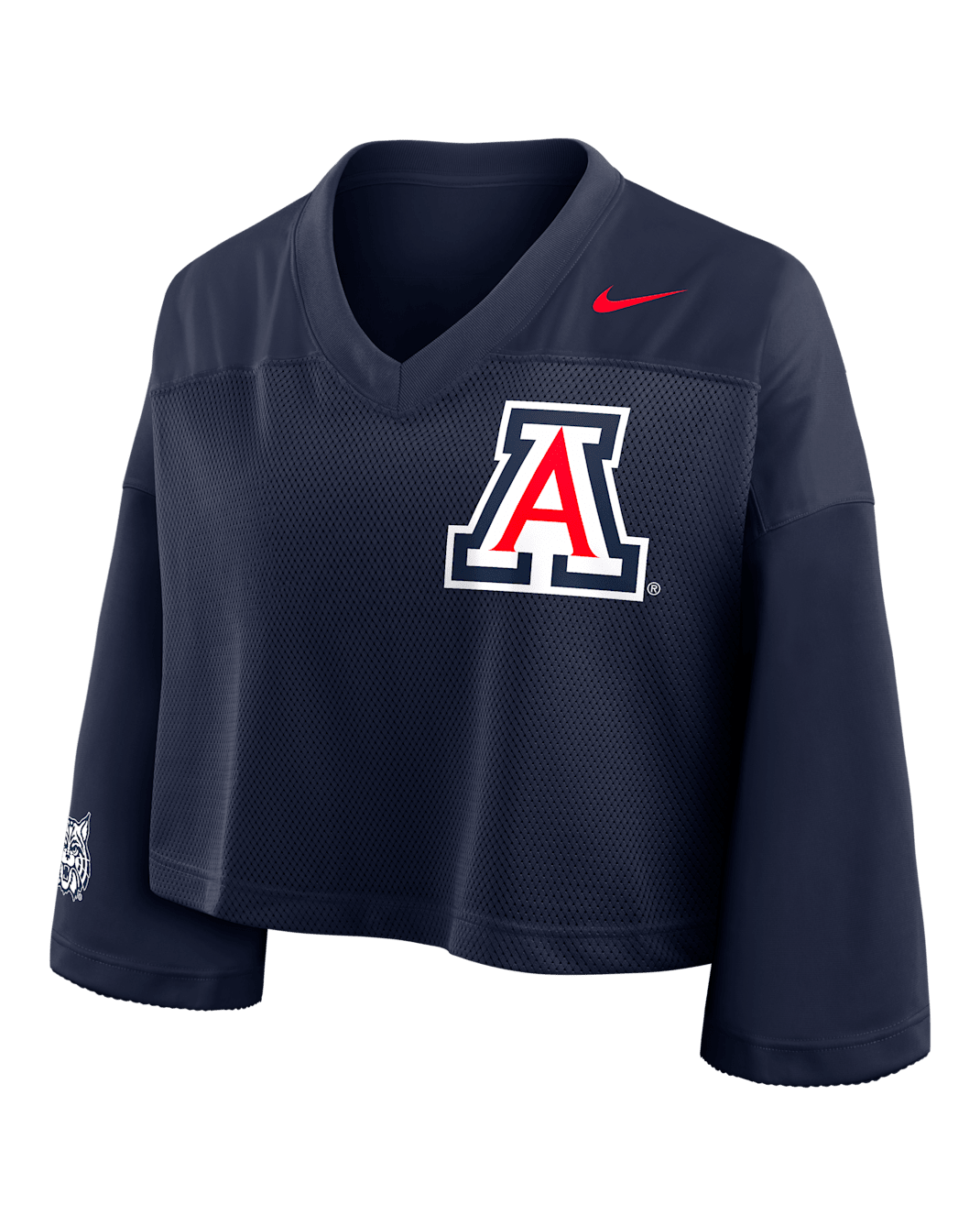 Top cropped universitario Nike Dri-FIT para mujer Arizona Jersey - Azul marino