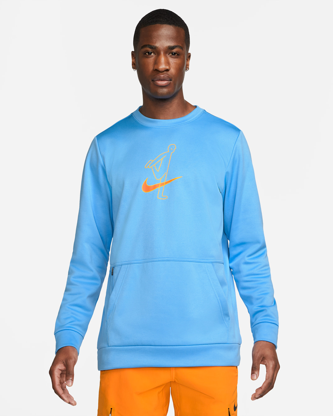 Nike Therma-FIT Story Pack Men's Long-Sleeve Training Top - University Blue/Magma Orange