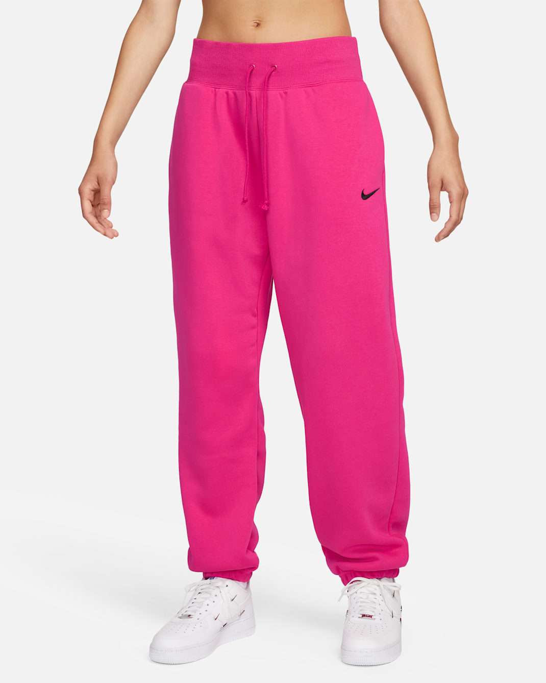 Nike Sportswear Phoenix Fleece Women's High-Waisted Oversized Sweatpants - Fireberry/Black