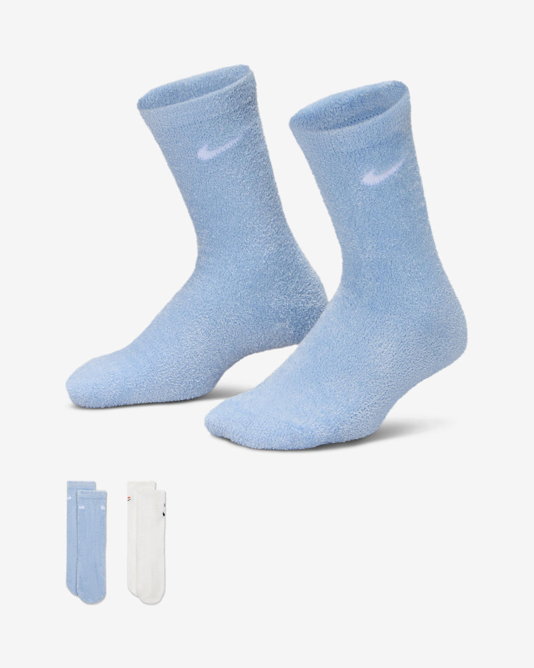 나이키 리틀키즈 스노우맨 퍼지 크루 삭스(2켤레) - 화이트