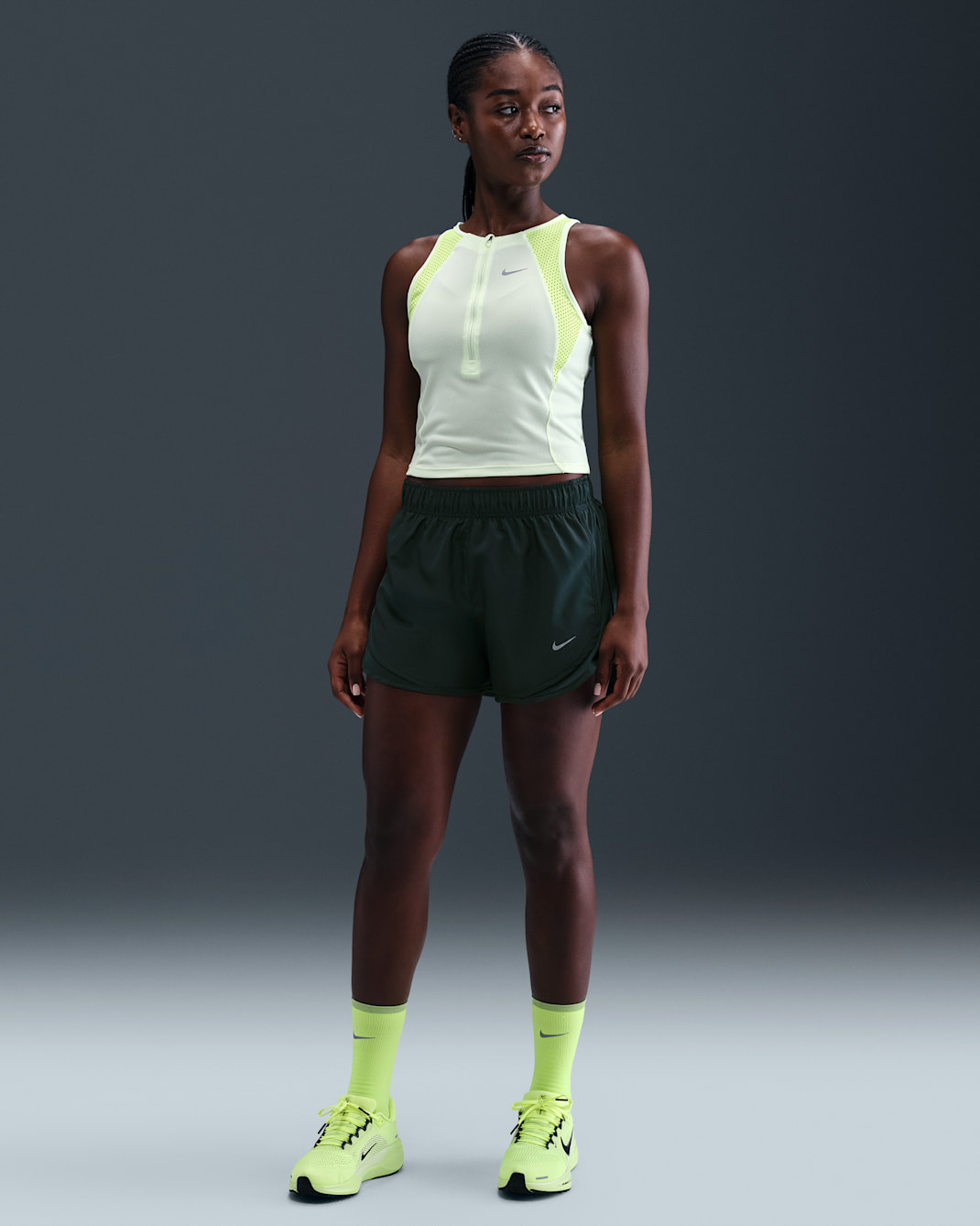 Nike Tempo Women's Dri-FIT Mid-Rise Brief-Lined Running Shorts - Seaweed/Seaweed/Seaweed