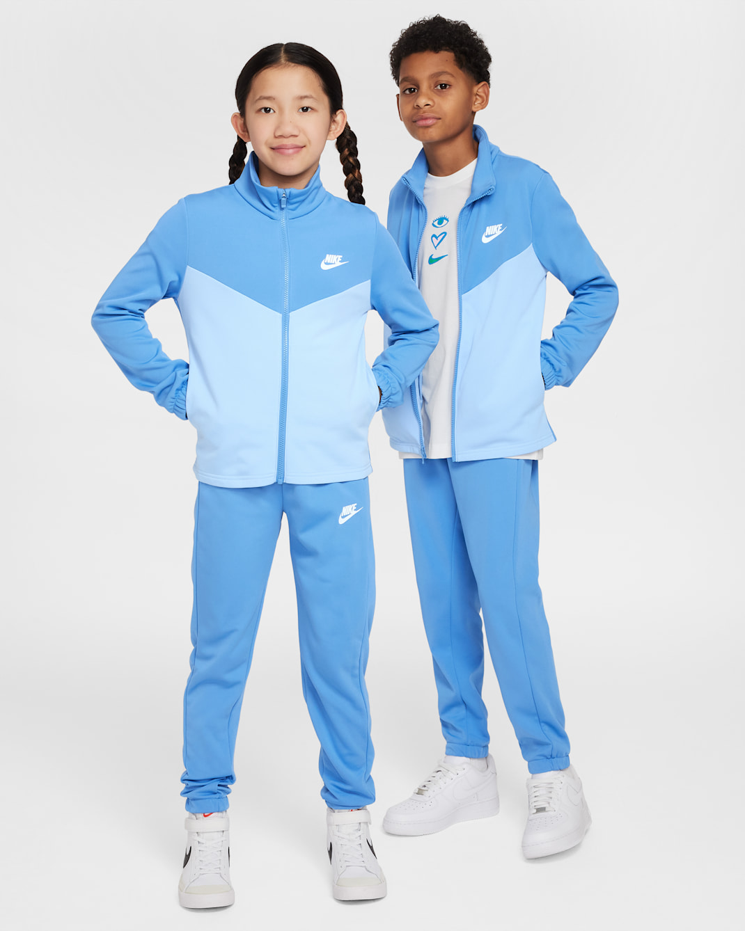 Conjunto de entrenamiento para niños talla grande Nike Sportswear - Azul extremo/Azul psíquico/Blanco