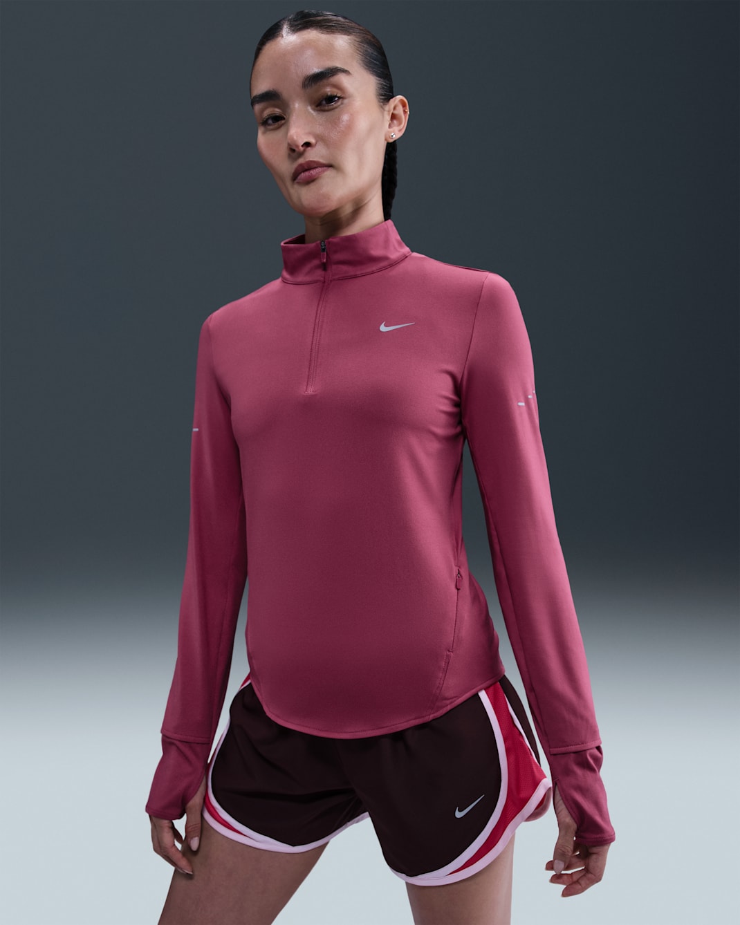 Nike Swift Women's Dri-FIT UV 1/4-Zip Running Top - Sweet Beet