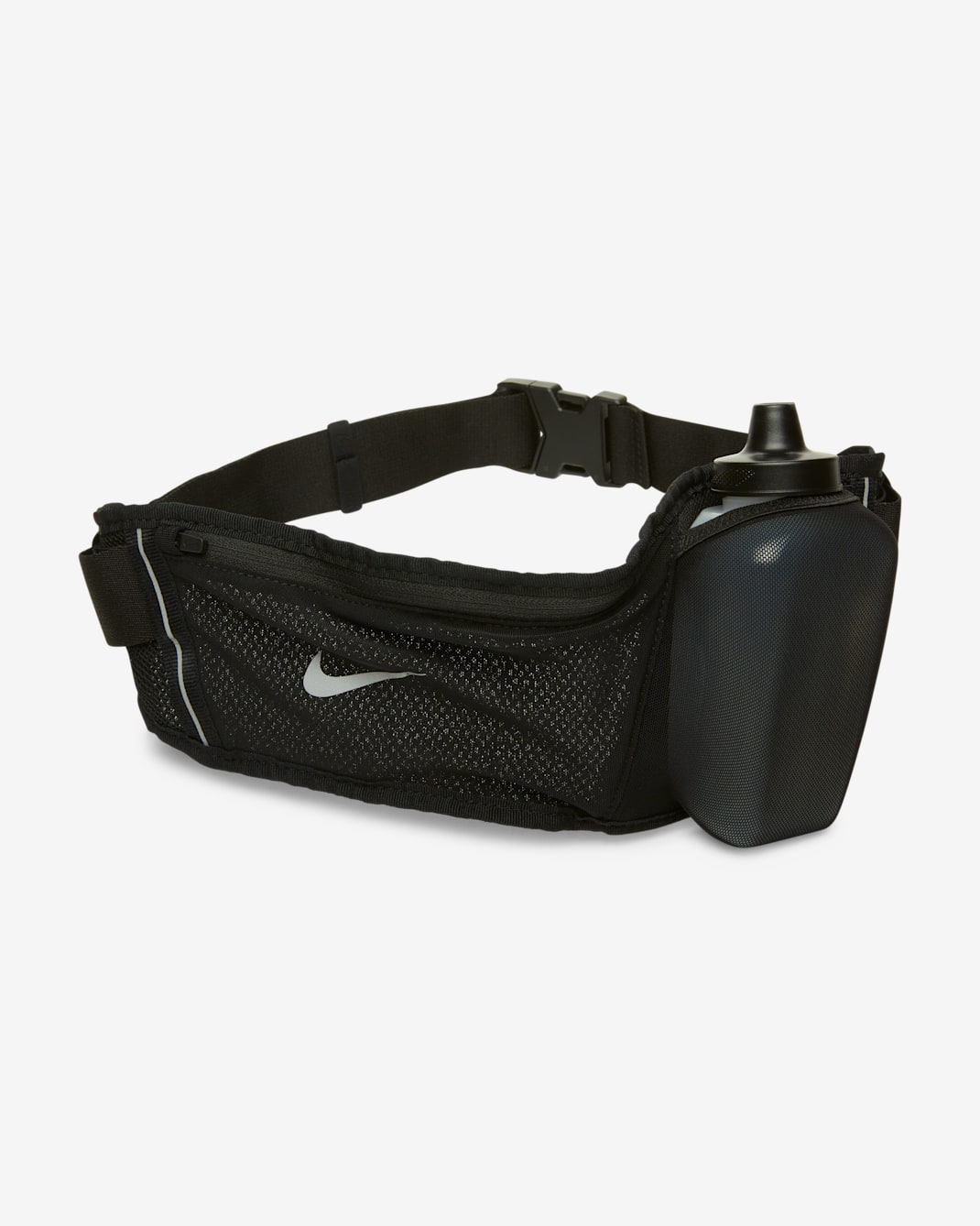 สายคาดเอวสำหรับใส่ขวดน้ำขณะวิ่ง Nike Flex Stride 12 ออนซ์ - ดำ/ดำ/Silver
