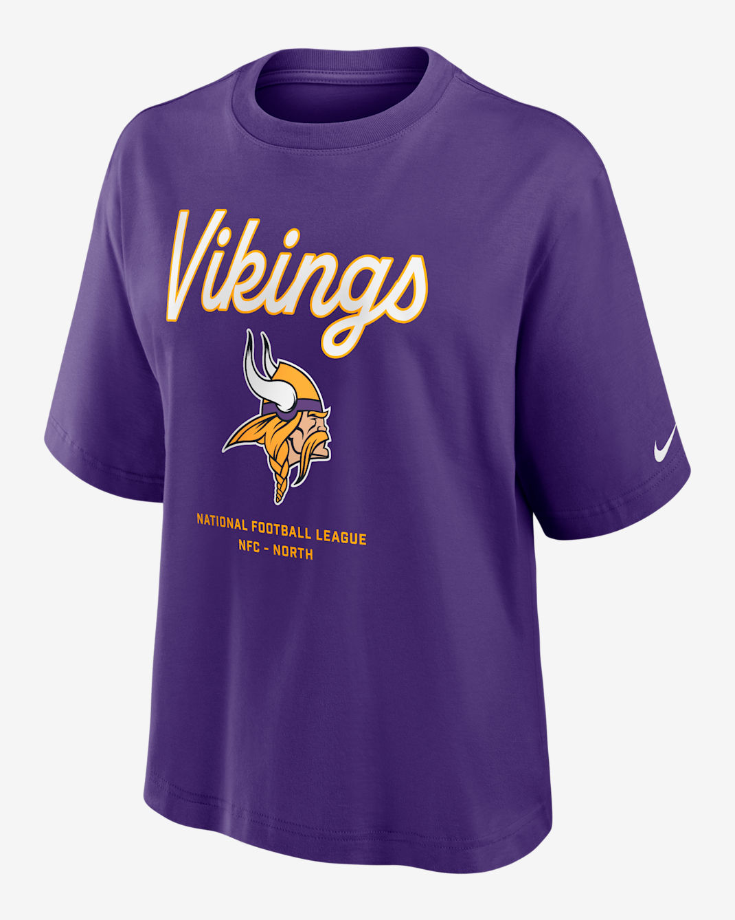 Minnesota Vikings Essential Script Boxy Women's Nike NFL T-Shirt - Court Purple