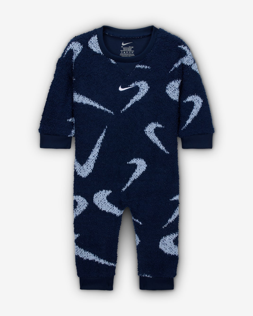 Nike Baby (0-9M) Boucle Jacquard Coverall - Midnight Navy