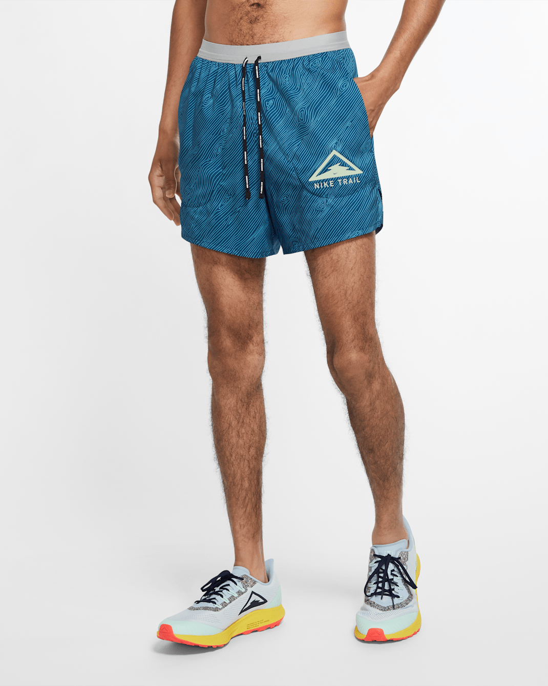 Nike Flex Stride Men's 13cm (approx.) Trail Running Shorts - Valerian Blue/Particle Grey/Barely Volt