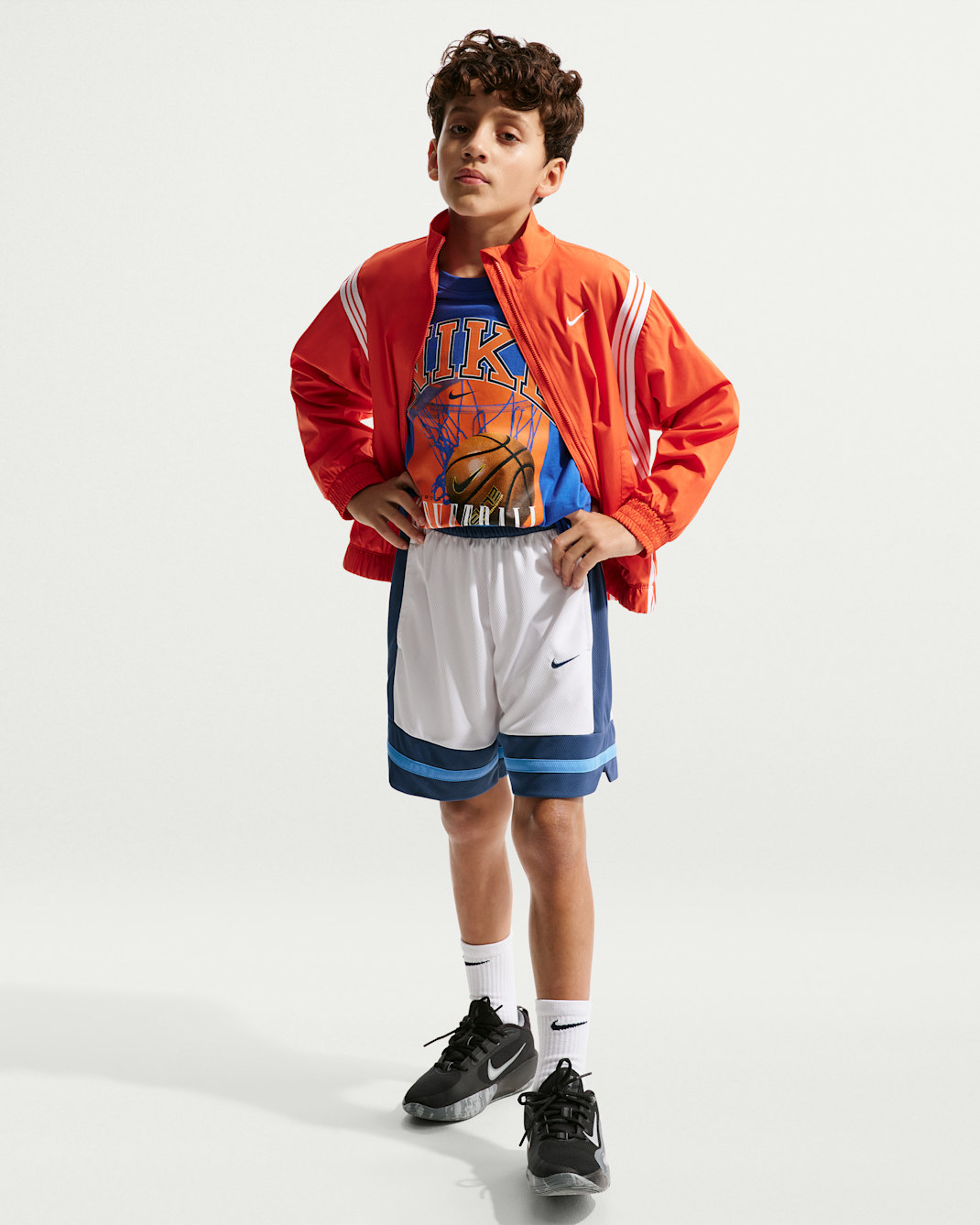 Nike Big Kids' Dri-FIT Basketball Game Shorts - White/Mystic Navy/Mystic Navy