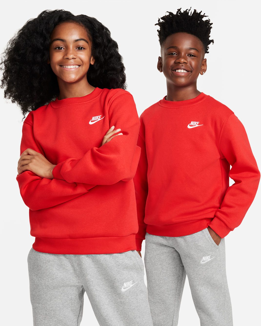 Sudadera para niños talla grande Nike Sportswear Club Fleece - Rojo universitario/Blanco