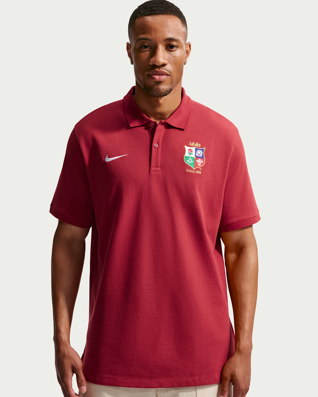British & Irish Lions Nike Club-poloshirt til mænd - Pepper Red/hvid