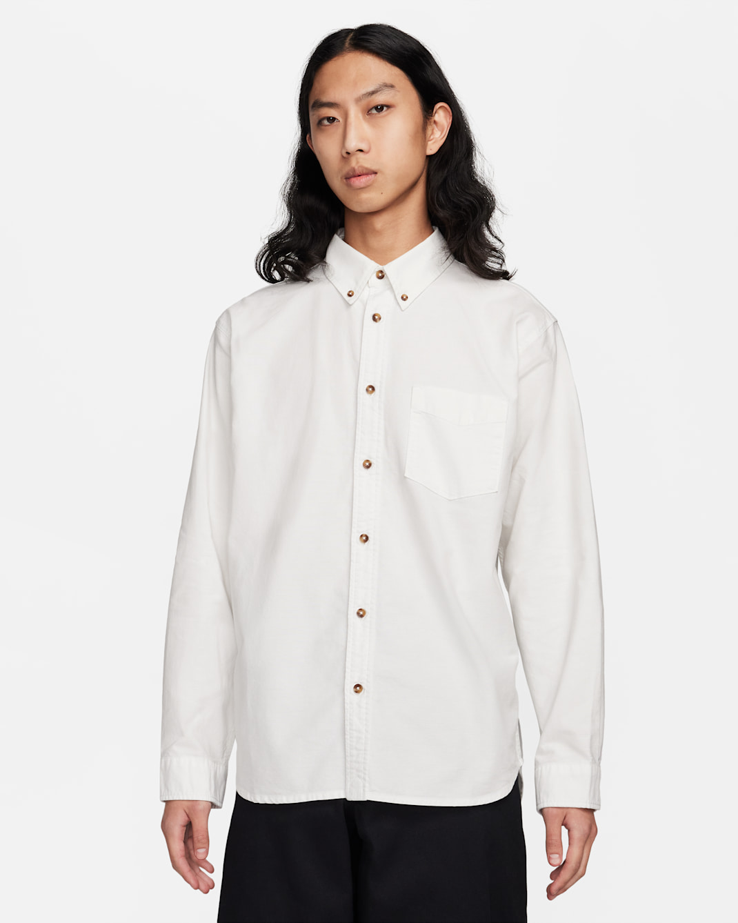 Nike Life 男款牛津扣領長袖襯衫 - Summit White/Summit White/Summit White