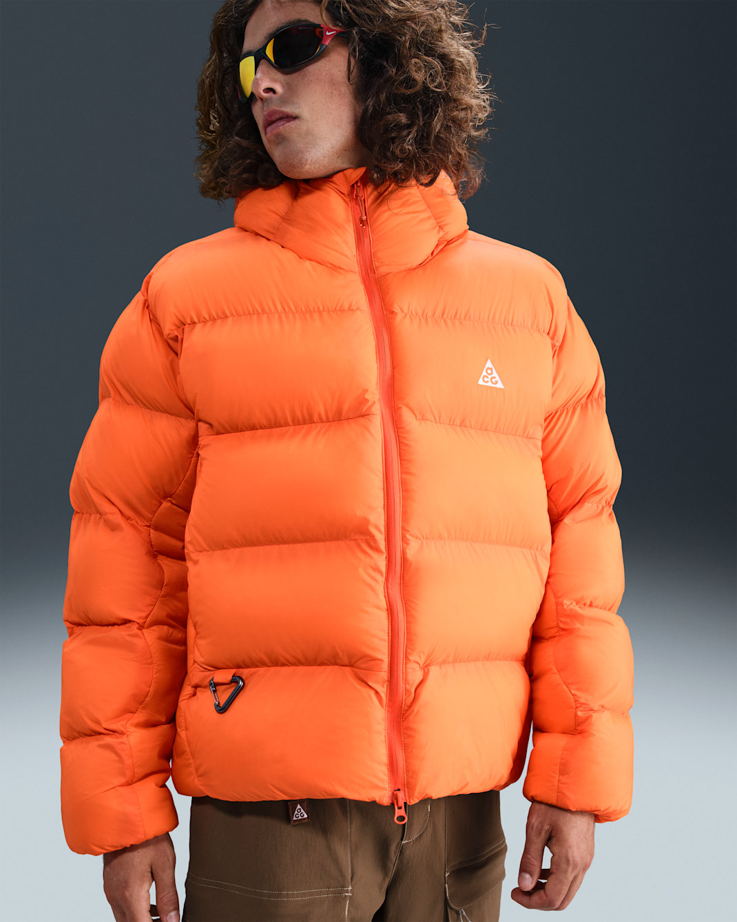 Nike ACG "Lunar Lake" PrimaLoft® Therma-FIT ADV lockere Jacke mit Kapuze (Herren) - Safety Orange/Safety Orange/Summit White
