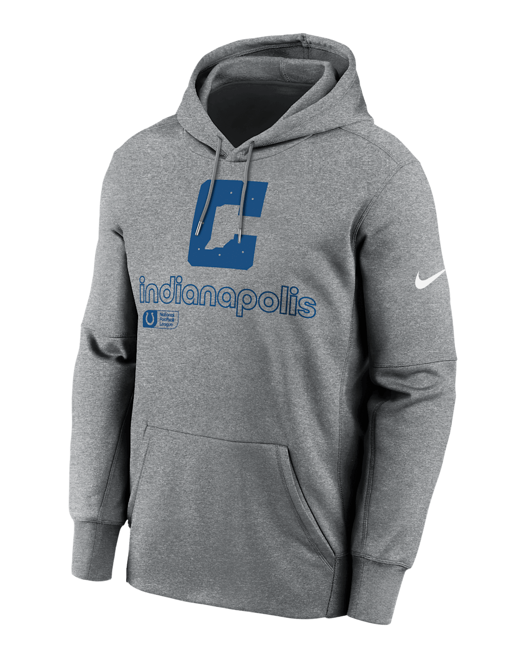 Indianapolis Colts Men’s Nike Therma NFL Pullover Hoodie - Grey Heather