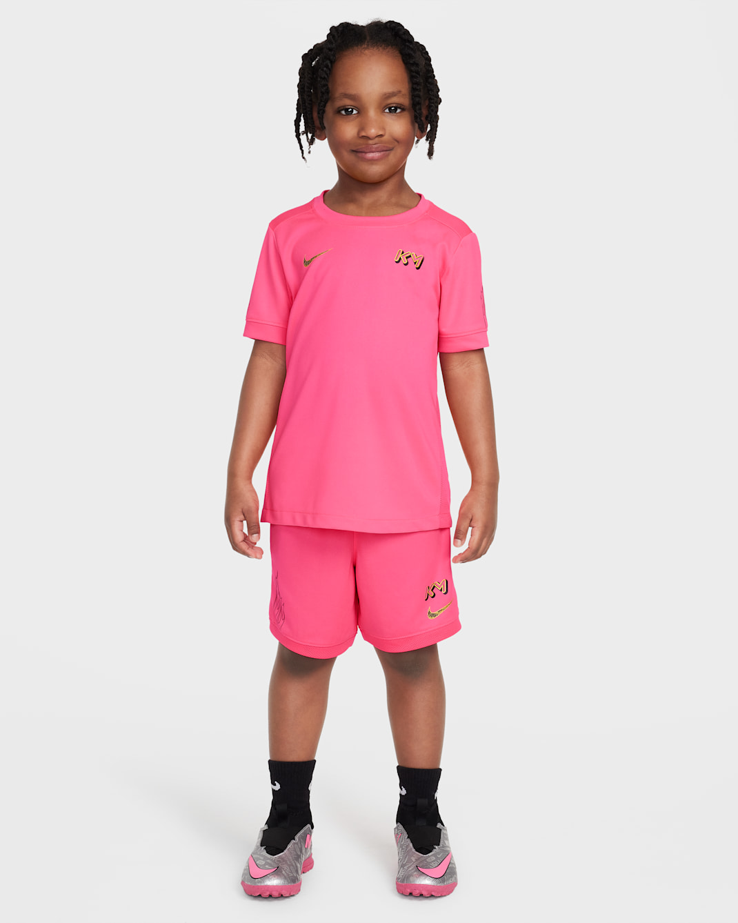 Nike Dri-FIT Kylian Mbappé Little Kids' ACD25 Short Sleeve Top and Shorts Set - Hyper Pink