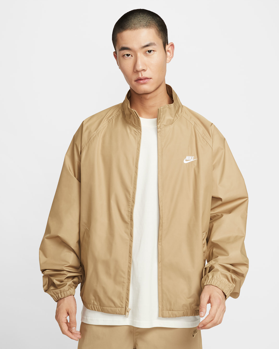 나이키 스포츠웨어 클럽 남성 로스코 풀집 재킷 - 파라슈트 베이지/화이트