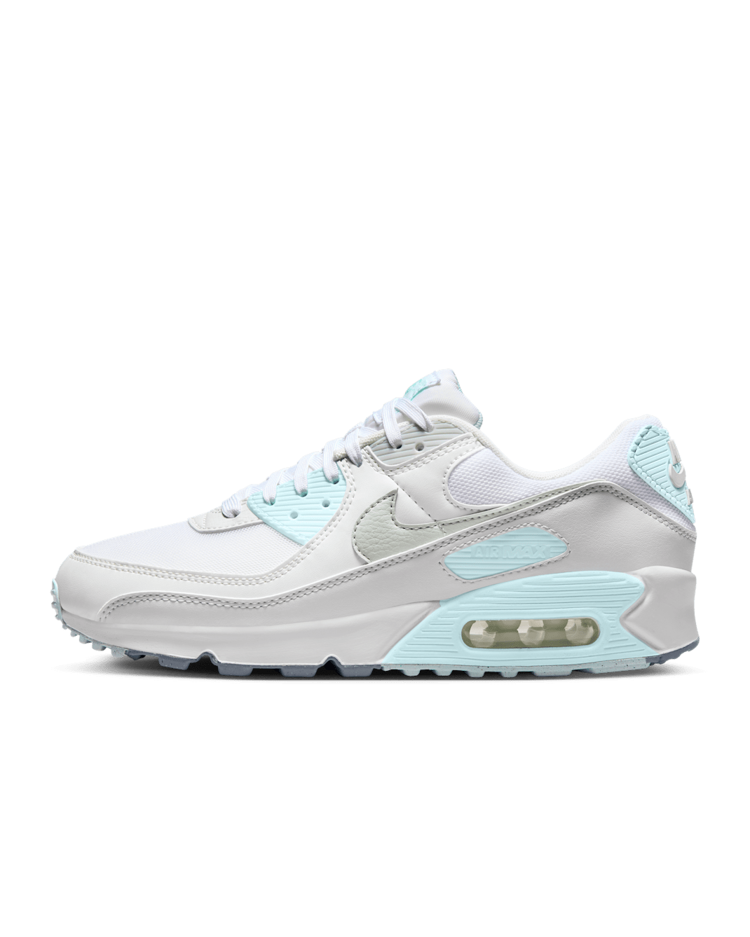 Nike Air Max 90 Women's Shoes - White/Glacier Blue/Wolf Grey/Light Silver