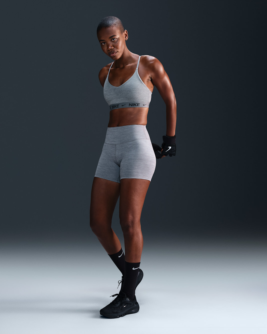 Nike One Women's High-Waisted 5" Biker Shorts - Smoke Grey/Heather/Black
