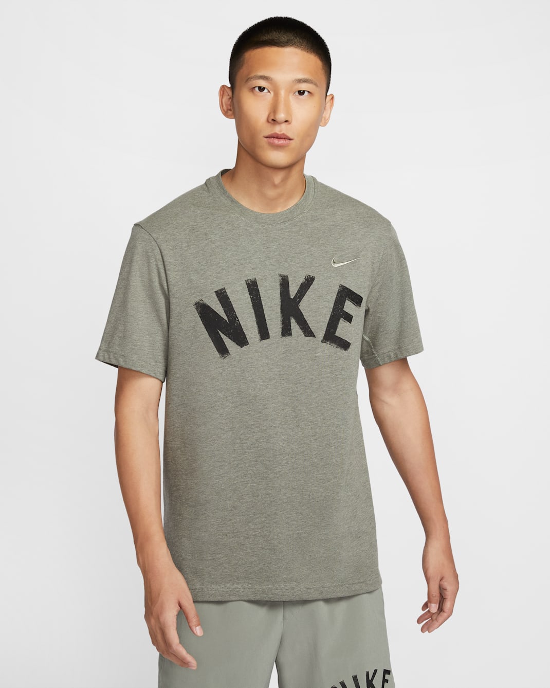 Nike Primary Swoosh Men's Dri-FIT Short-Sleeve Versatile Top - Dark Stucco/Cargo Khaki/Heather/Black