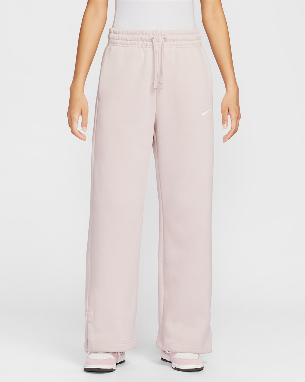 ナイキ スポーツウェア フェニックス フリース ウィメンズ ハイウエスト ワイドレッグ パンツ - シルトレッド/セイル