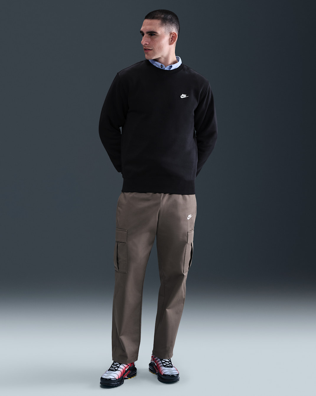 Haut en Fleece Nike Club pour homme - Noir/Blanc