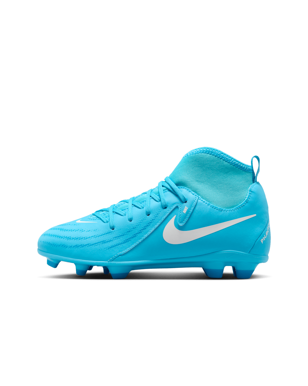 Nike Jr. Phantom Luna 2 Club Younger/Older Kids' Multi-Ground High-Top Football Boot - Blue Fury/White