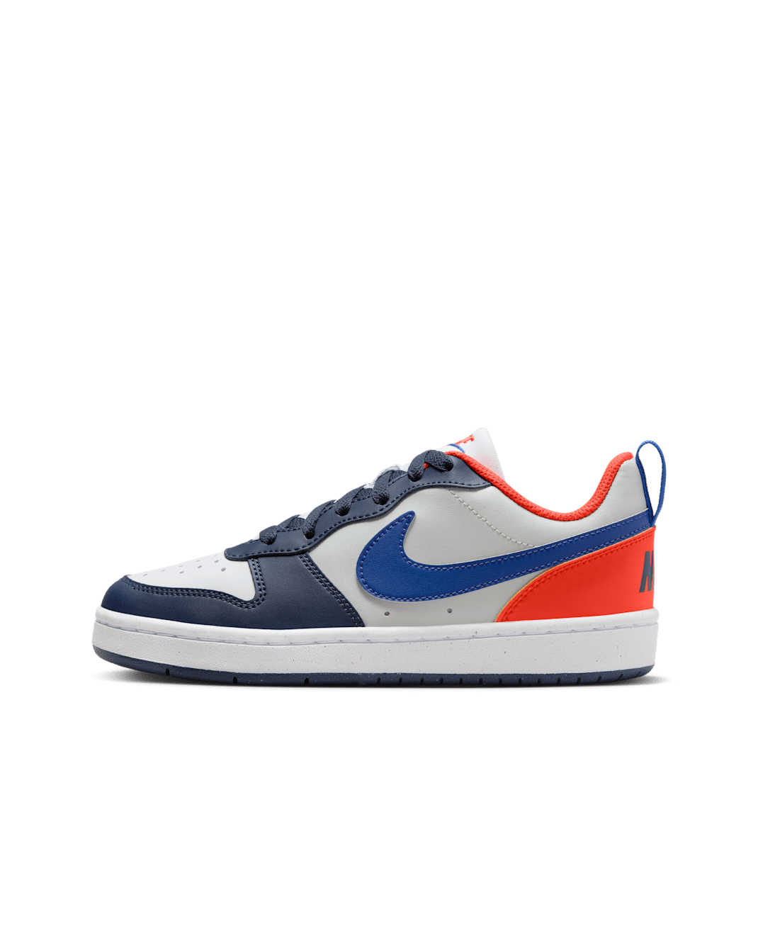 Nike Court Borough Low Recraft Big Kids' Shoes - Midnight Navy/Team Orange/Light Silver/Hyper Royal