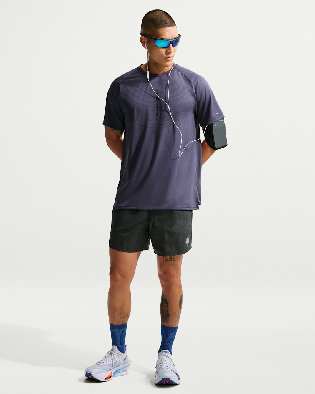 Nike Stride Men's 5" Brief-Lined Running Shorts with Reflective Accents - Off Noir